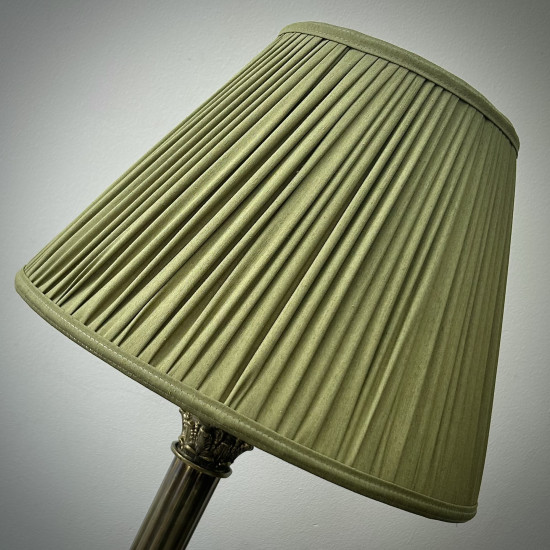 Olive Green Gathered Fabric Lampshade