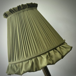 Olive Green Ruffled Fabric Lampshade