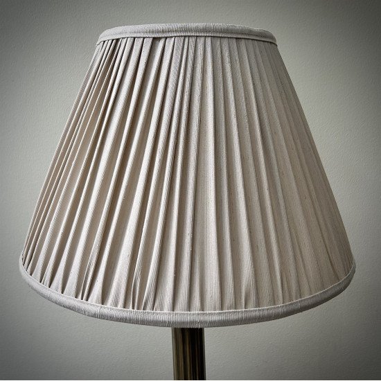 Oyster Gathered Fabric Lampshade