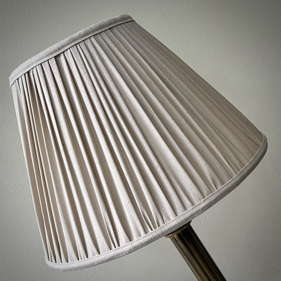 Oyster Gathered Fabric Lampshade