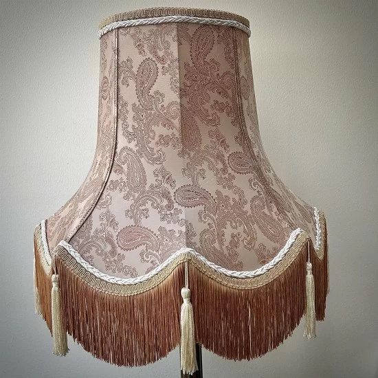 Paisley Antique Gold and Cream Fabric Lampshade