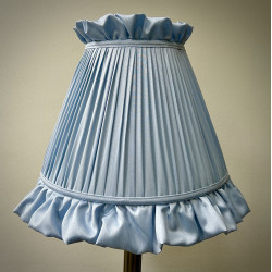 Powder Blue Ruffled Fabric Lampshade