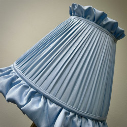 Powder Blue Ruffled Fabric Lampshade Powder Blue Ruffled Fabric Lampshade