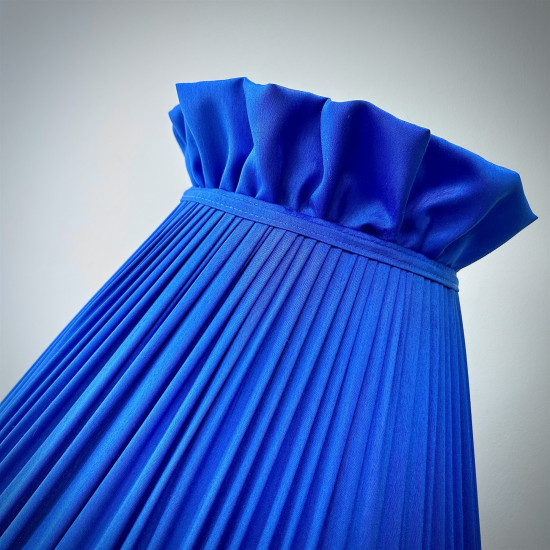 Royal Blue Ruffled Top Fabric Lampshade