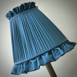Slate Blue Ruffled Fabric Lampshade