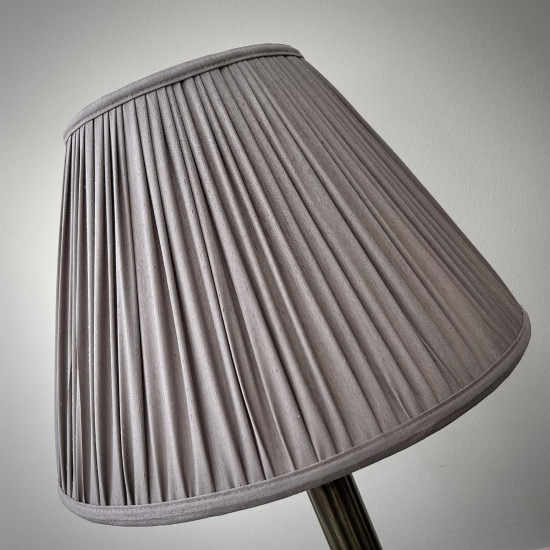 Taupe Beige Gathered Fabric Lampshade