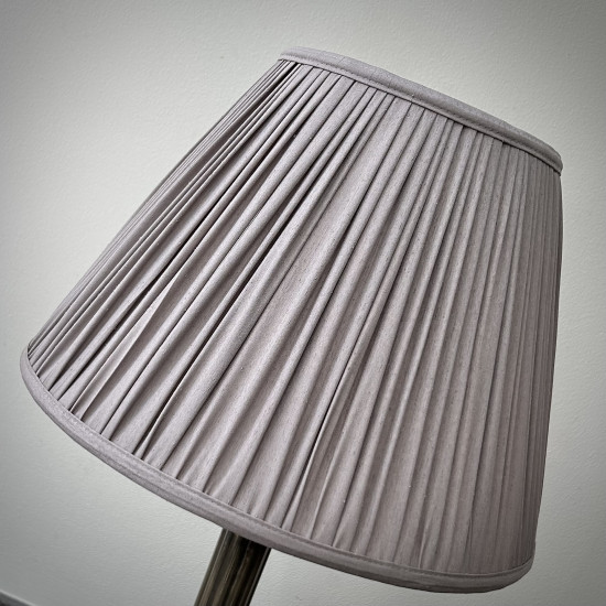 Taupe Beige Gathered Fabric Lampshade