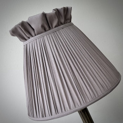 Taupe Beige Ruffled Top Fabric Lampshade