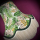 Cream Tropical Palm Leaf Scalloped Fabric Lampshade