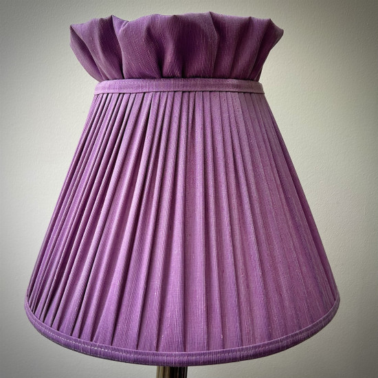 Wisteria Purple Ruffled Top Fabric Lampshade
