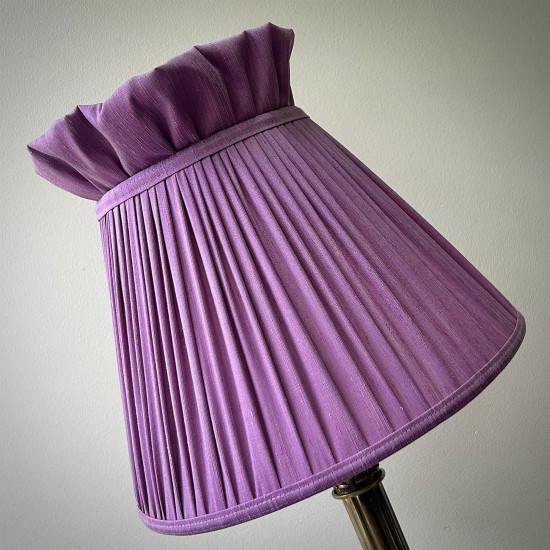 Wisteria Purple Ruffled Top Fabric Lampshade