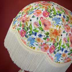 Vibrant Floral and Cream Dome Lampshade