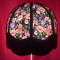 Vibrant Black Floral Braid Dome Lampshade