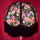 Vibrant Black Floral Braid Dome Lampshade