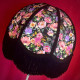 Vibrant Black Floral Braid Dome Lampshade
