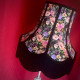 Vibrant Black Floral Braid Fabric Lampshade