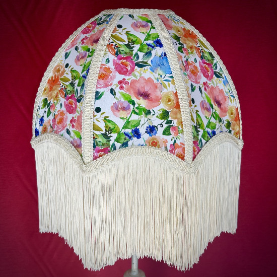 Vibrant Floral and Cream Parachute Lampshade