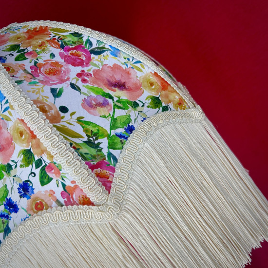 Vibrant Floral and Cream Parachute Lampshade