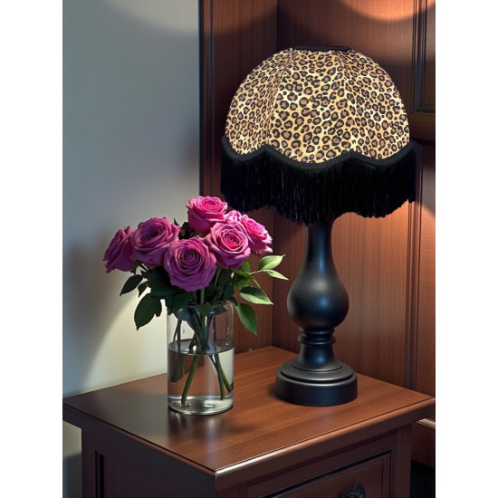 Beige Leopard Print Dome Fabric Lampshades