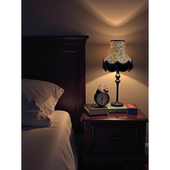 Beige Leopard Print Fabric Scalloped Lampshades