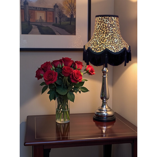 Beige Leopard Print Fabric Scalloped Lampshades