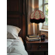 Beige Leopard Animal Print and Burgundy Dome Fabric Lampshades
