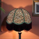 Beige Leopard Animal Print and Holly Green Dome Fabric Lampshades Beige Leopard Animal Print and Holly Green Dome Fabric Lampshades