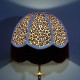 Beige Leopard Animal Print and Slate Blue Dome Fabric Lampshades Beige Leopard Animal Print and Slate Blue Dome Fabric Lampshades