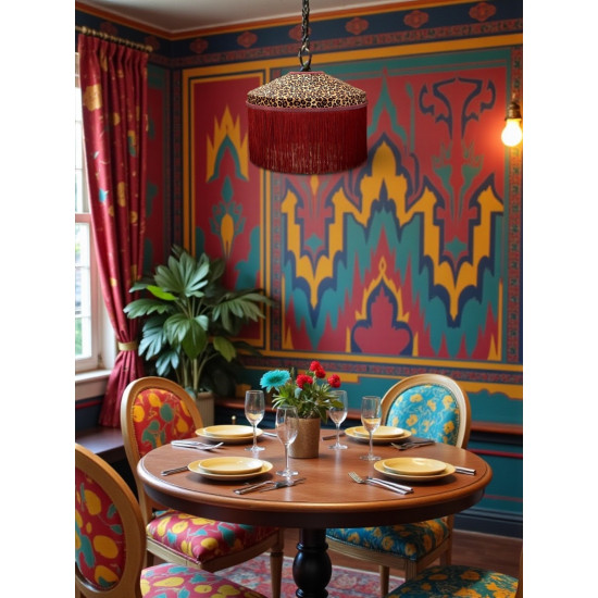 Beige Leopard and Cerise Animal Print Tiffany Lampshades