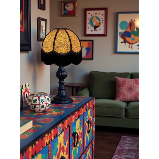 Gold and Black Animal Print Dome Fabric Lampshades