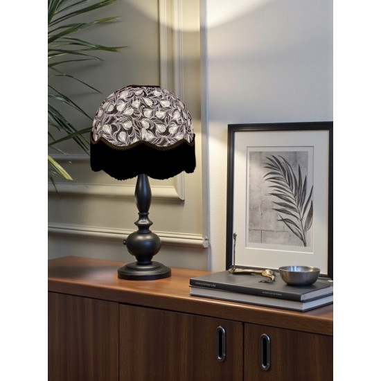 Grey Feather Print Dome Fabric Lampshades