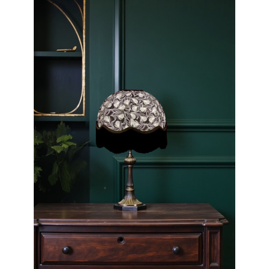 Grey Feather Print Dome Fabric Lampshades