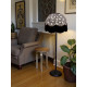 Grey Feather Print Dome Fabric Lampshades