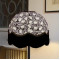 Grey Feather Print Dome Fabric Lampshades