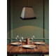 Khaki Green Animal Print and Black Pom Pom Trapezium Fabric Lampshades