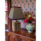 Khaki Green Animal Print and Black Trapezium Fabric Lampshades