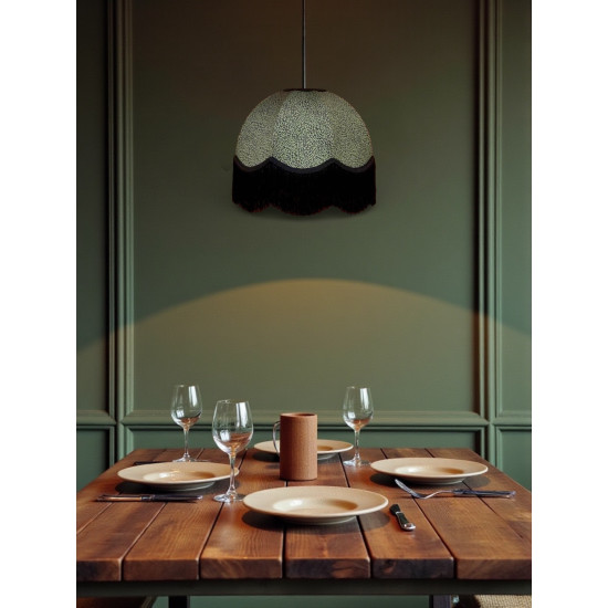 Khaki Green Animal Print Dome Fabric Lampshades
