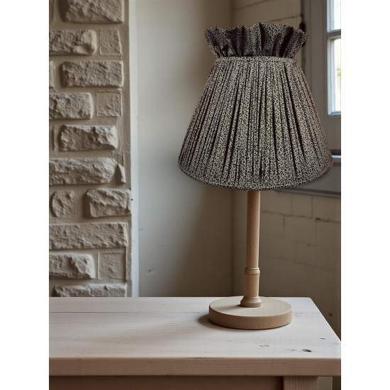Khaki Green Animal Print Ruffled Top Fabric Lampshade