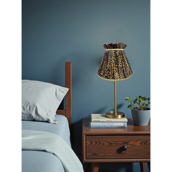 Leopard Animal Print Gold Ruffled Top Fabric Lampshade