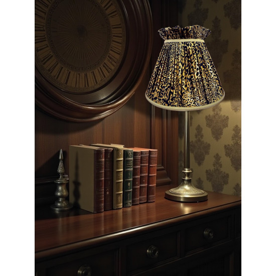 Leopard Animal Print Gold Ruffled Top Fabric Lampshade