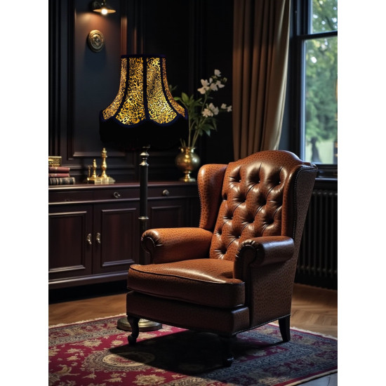 Leopard Animal Print and Black Fabric Lampshades