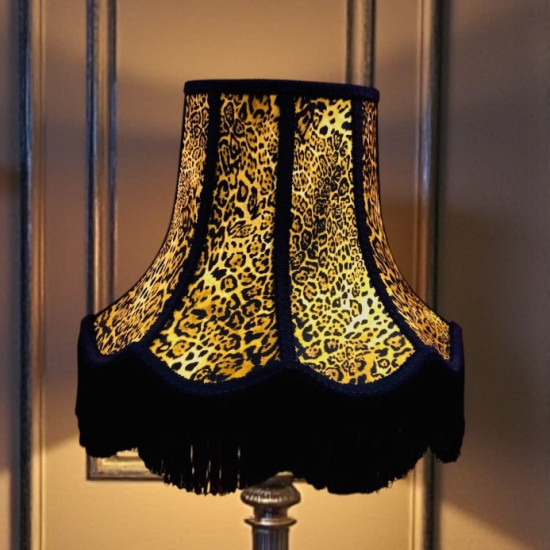 Leopard Animal Print and Black Fabric Lampshades