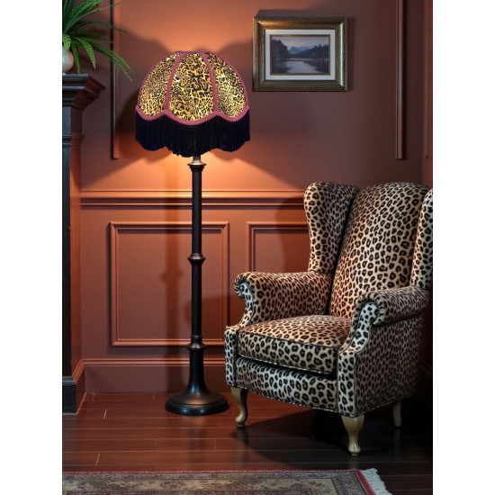 Leopard Animal Print and Fuchsia Dome Fabric Lampshades