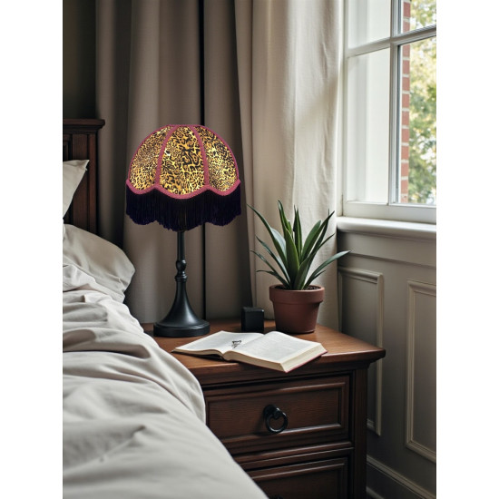 Leopard Animal Print and Fuchsia Dome Fabric Lampshades