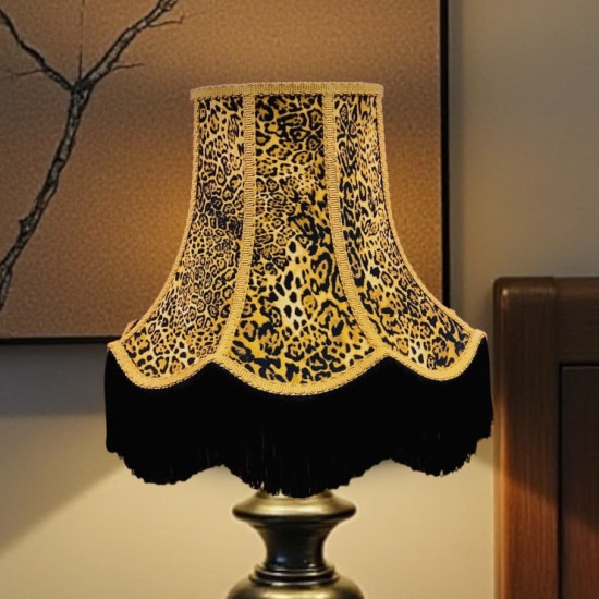 Leopard Animal Print and Gold Fabric Lampshades Leopard Animal Print and Gold Fabric Lampshades
