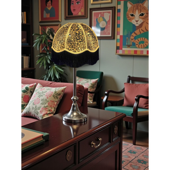 Leopard Animal Print and Ochre Dome Fabric Lampshades
