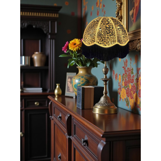 Leopard Animal Print and Ochre Dome Fabric Lampshades
