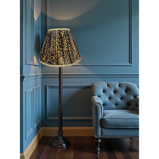 Leopard Animal Print Gold Gathered Fabric Lampshade