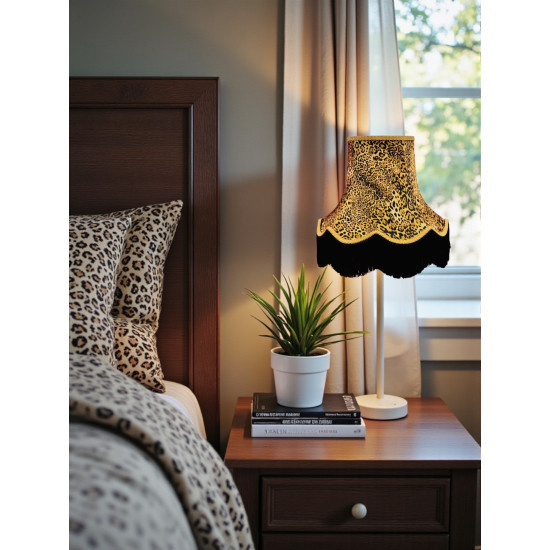 Leopard Animal Print and Gold Fabric Lampshades