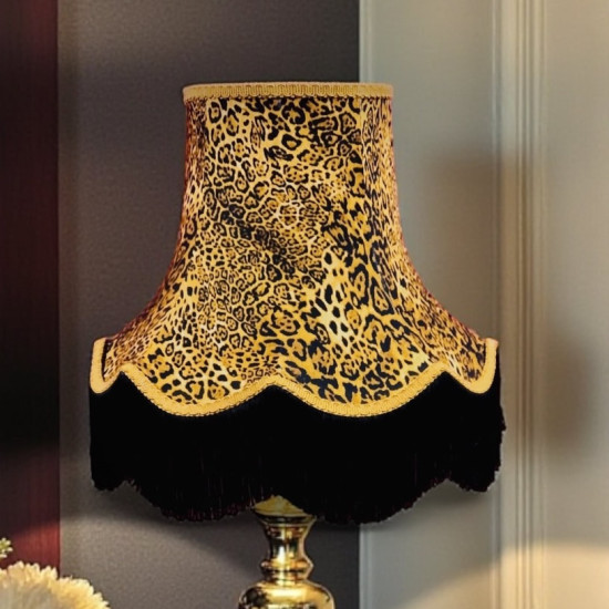 Leopard Animal Print and Gold Fabric Lampshades Leopard Animal Print and Gold Fabric Lampshades